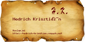 Hedrich Krisztián névjegykártya